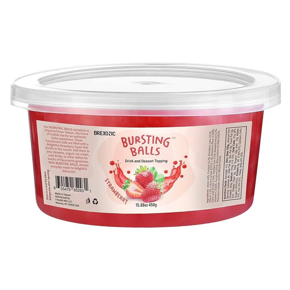 Syruvia - 'Bursting Balls: Strawberry' Flavored Popping Boba (1LB).