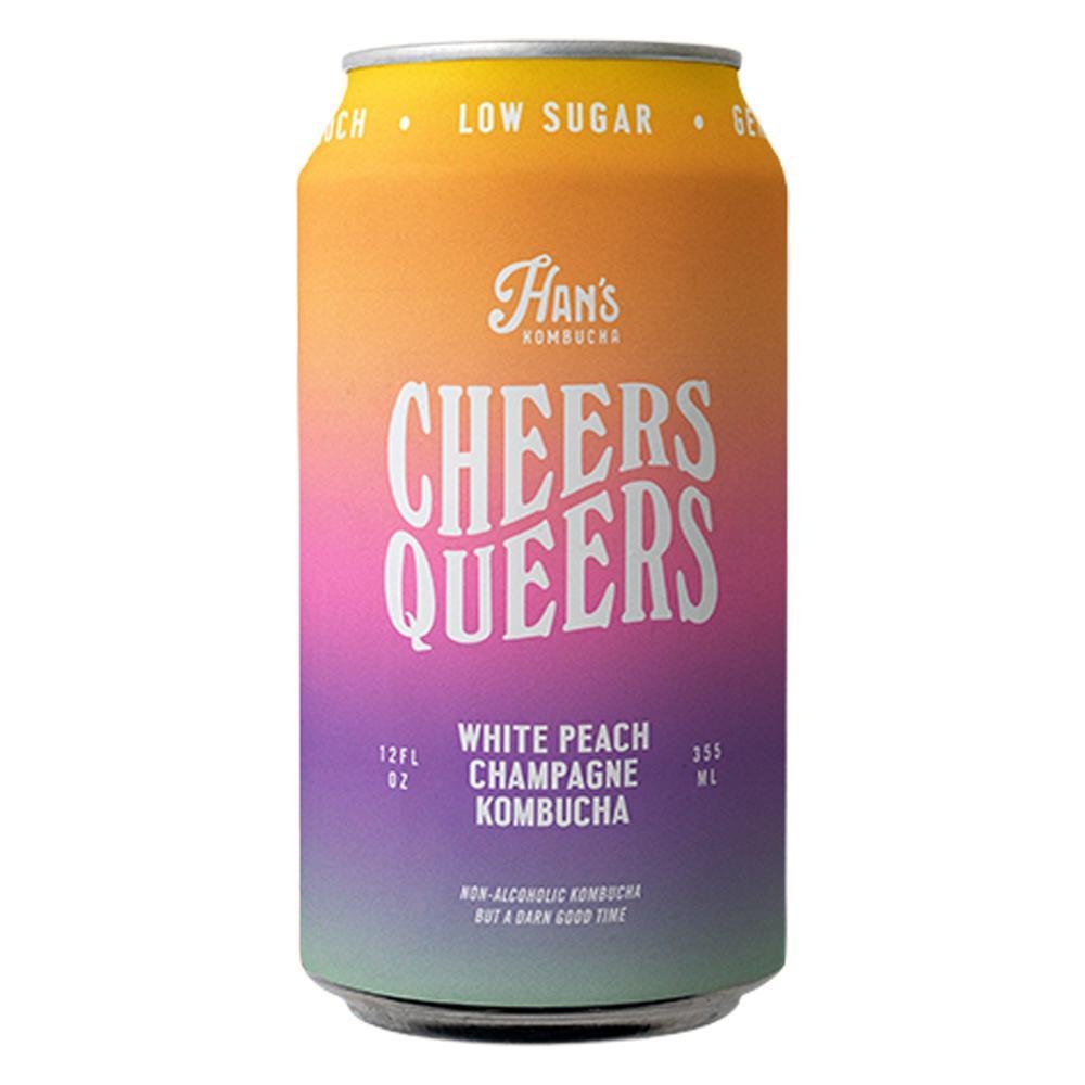 Han’s Kombucha - 'Cheers Queers: White Peach Champagne' Kombucha (12OZ)