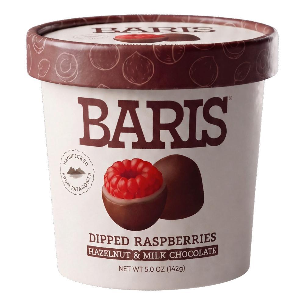 Baris - 'Hazelnut & Milk Chocolate' Dipped Raspberries (5OZ)