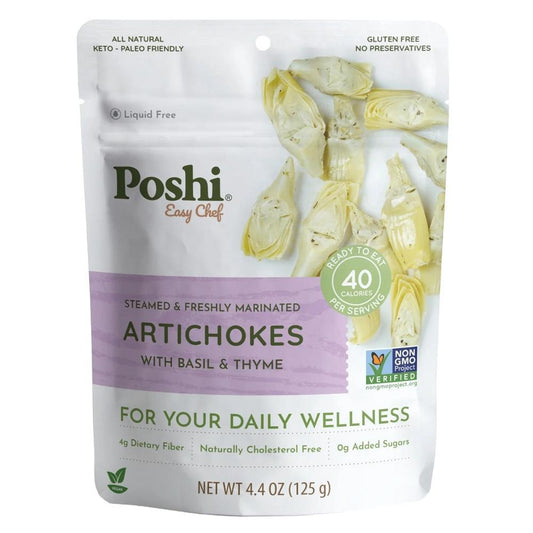 Poshi - Steamed & Marinated Artichokes w/ Basil & Thyme (125G).