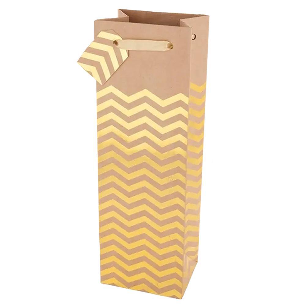 Cakewalk - Kraft & Gold Wine Bag (1CT).
