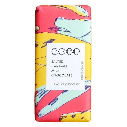 COCO Chocolatier - 'Salted Caramel' Milk Chocolate Mini Bar (20G).