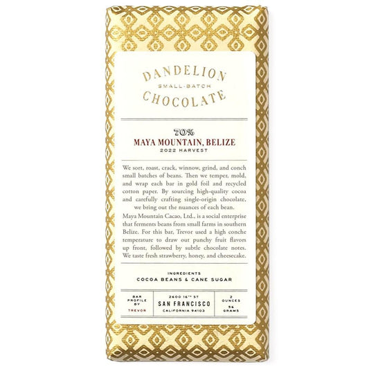 Dandelion Chocolate - Maya Mountain, Belize (2OZ | 70%).