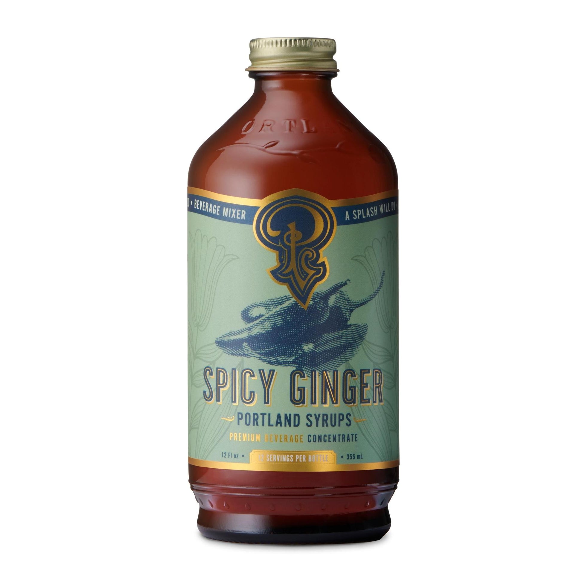 Portland Syrups - 'Spicy Ginger' Liquor & Soda Mixer (12OZ).
