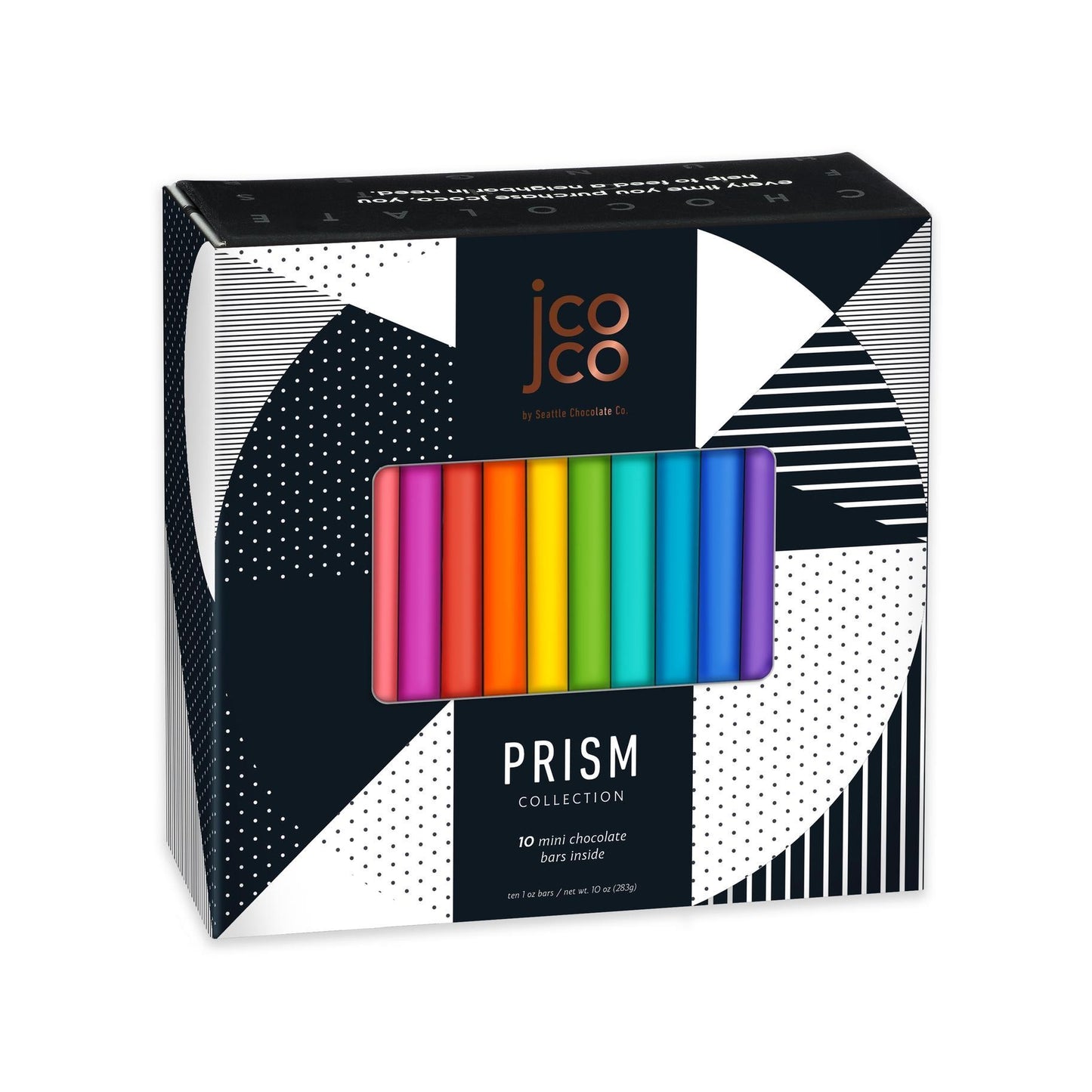 jcoco Chocolate - 'PRISM Collection' Chocolate Bars (10x1OZ).