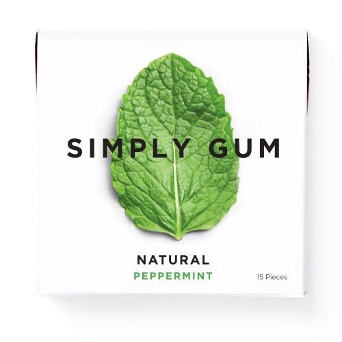 Simply Gum - Natural Peppermint Gum (15CT).