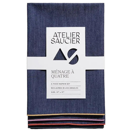 Atelier Saucier - 'Rainbow Denim' Napkins (4CT).
