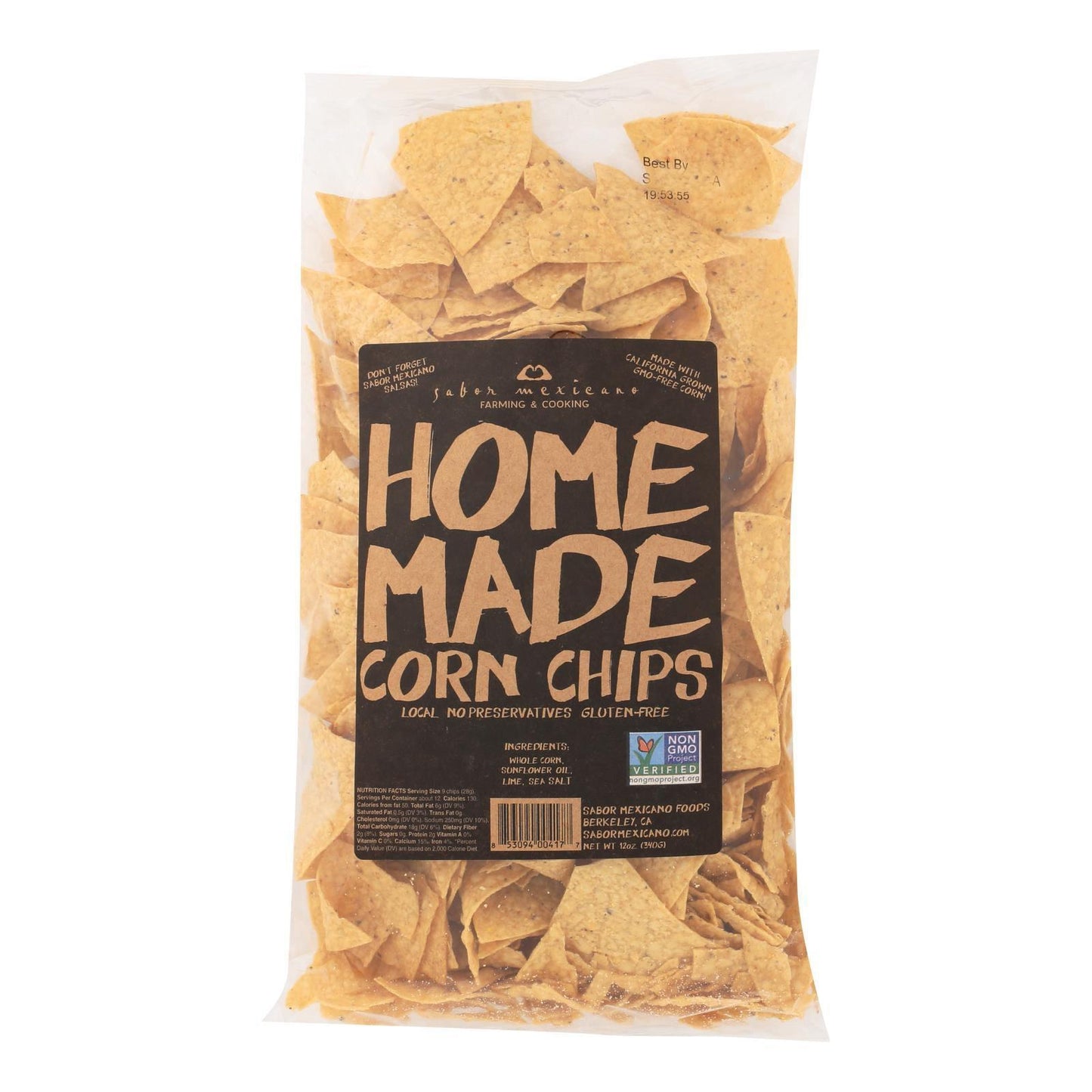 Sabor Mexicano - 'Home Made' Yellow Corn Chips (12OZ).