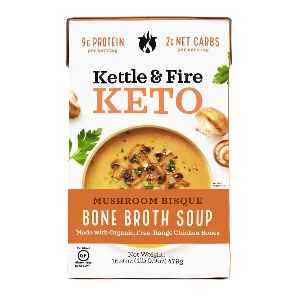 Kettle & Fire - 'Mushroom Bisque' Bone Broth Soup (16.9OZ).