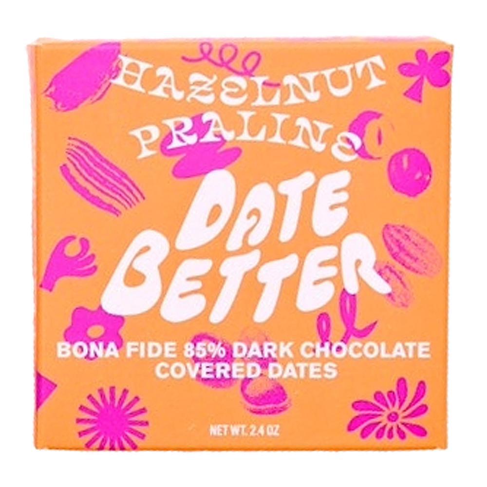 Date Better Snacks - 'Hazelnut Praline' Chocolate Covered Dates (2.4OZ).