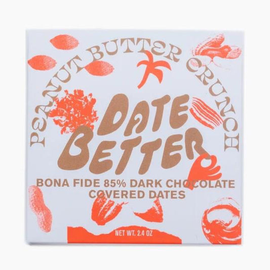Date Better Snacks - 'Peanut Butter Crunch' Dark Chocolate Covered Dates (2.4OZ).