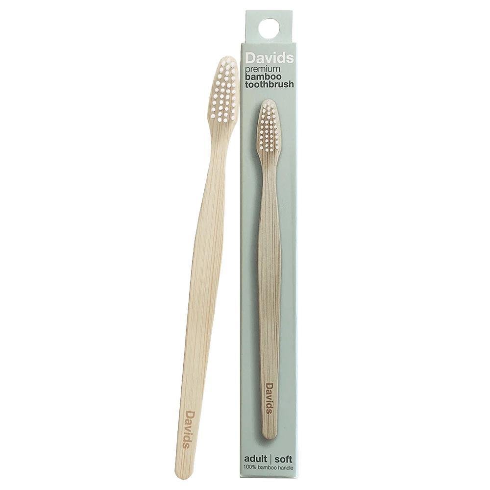 Davids - 'Adult Soft' Premium Bamboo Toothbrush (1CT).