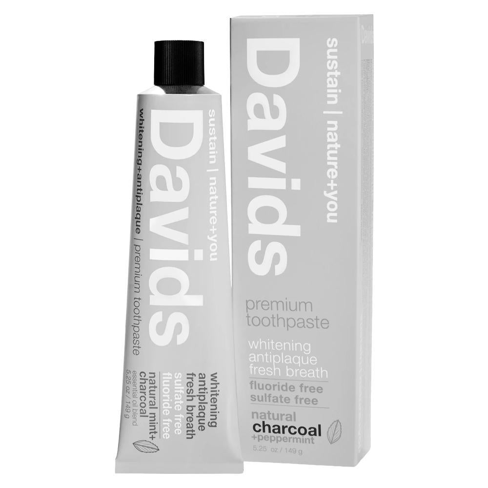Davids - 'Charcoal & Peppermint' Premium Toothpaste (5.25OZ).