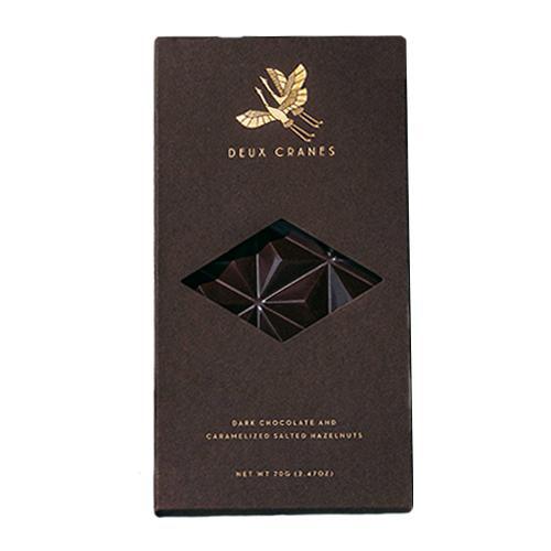 Deux Cranes - Dark Chocolate w/ Caramelized Salted Hazelnuts (84G).