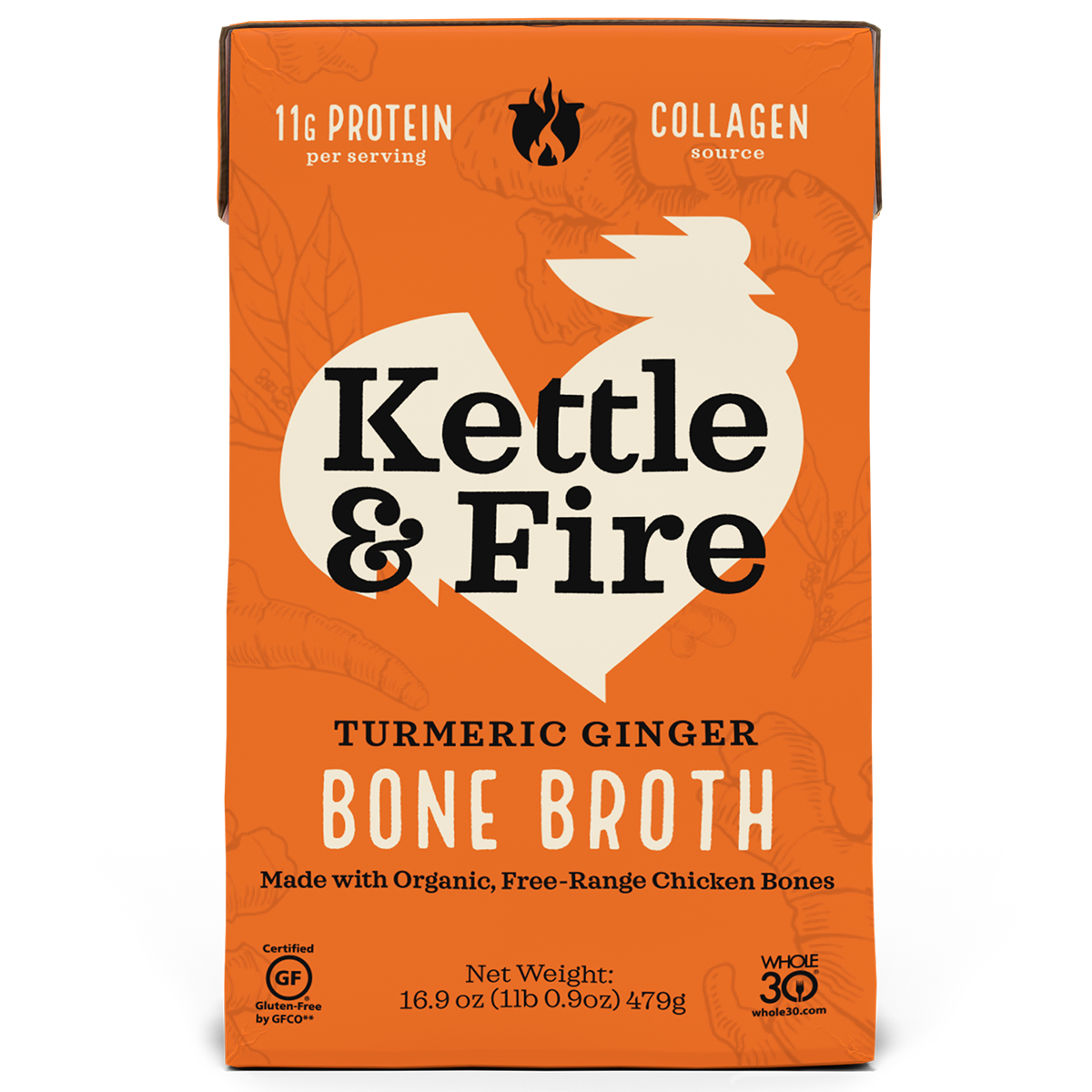Kettle & Fire - 'Turmeric Ginger' Bone Broth (16.9OZ).