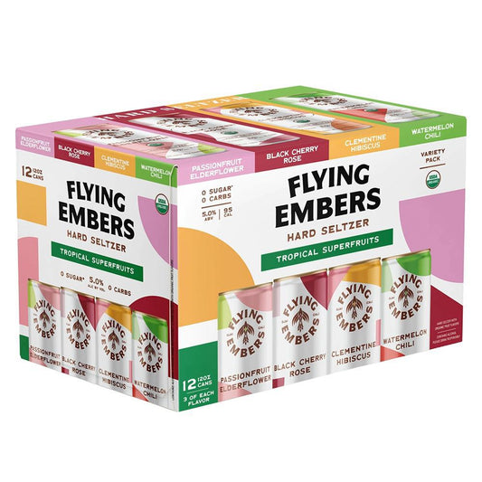 Flying Embers -  'Tropical Superfruits' Hard Seltzer Variety Pack (12PK).