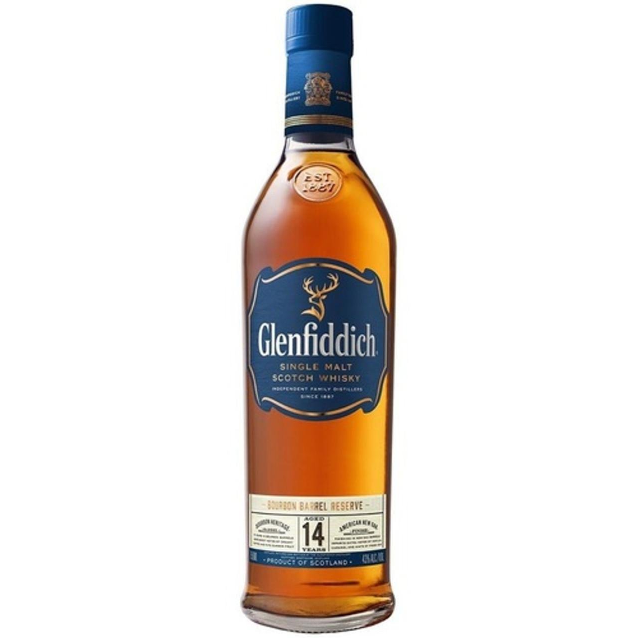 Glenfiddich Distillery - 'Bourbon Barrel Reserve' 14yr Speyside Single Malt Scotch (750ML).