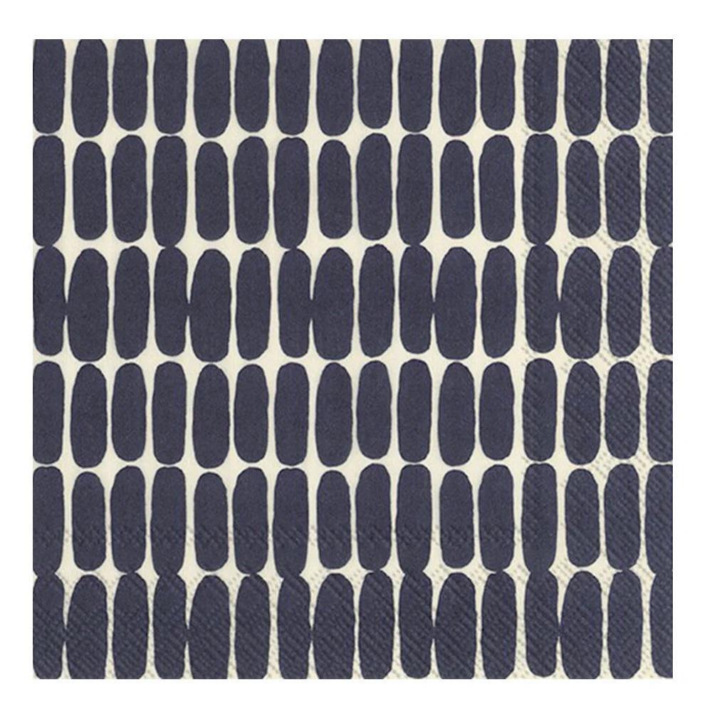 Marimekko - 'ALKU Linen Black' Paper 3-Ply Napkins (20CT).
