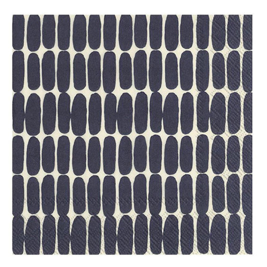 Marimekko - 'ALKU Linen Black' Paper 3-Ply Napkins (20CT).