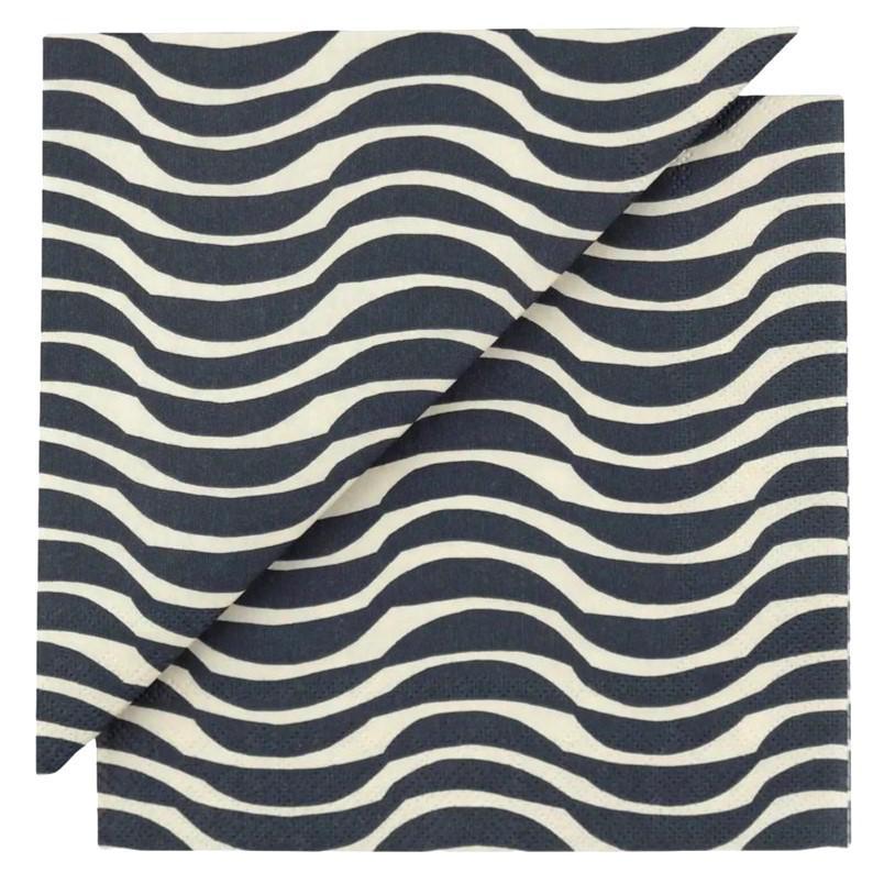 Marimekko - 'PALKO Cream Blue' Paper 3-Ply Napkins (20CT).
