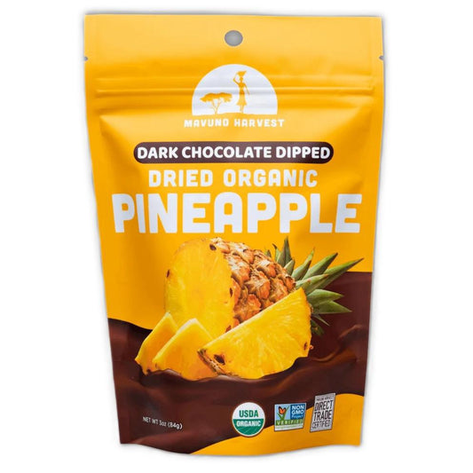 Mavuno Harvest - Chocolate-Dipped Dried Organic Pineapple (3OZ).