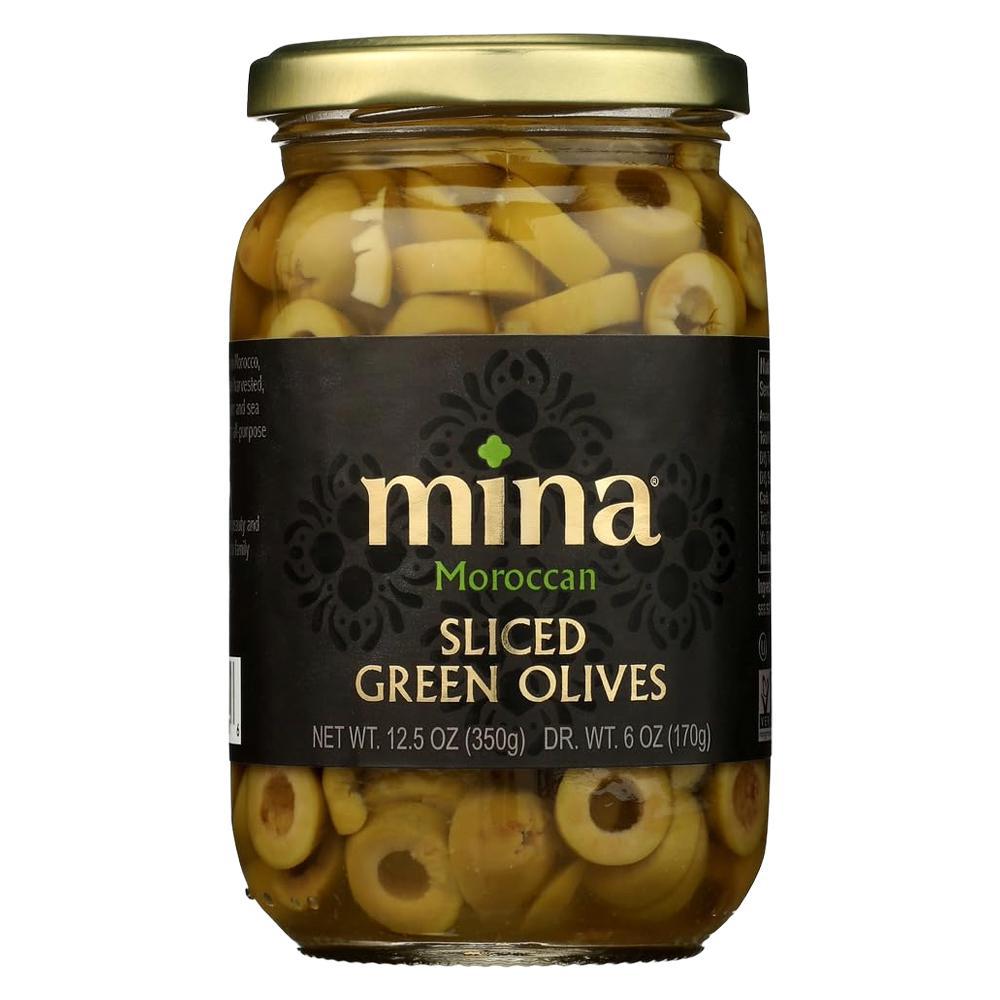 Mina - Moroccan Green Sliced Olives (12.5OZ).
