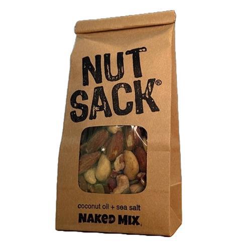 Nutsack Coconut Oil & Sea Salt Naked Mix 6oz: A mix of premium nuts with coconut oil and sea salt.