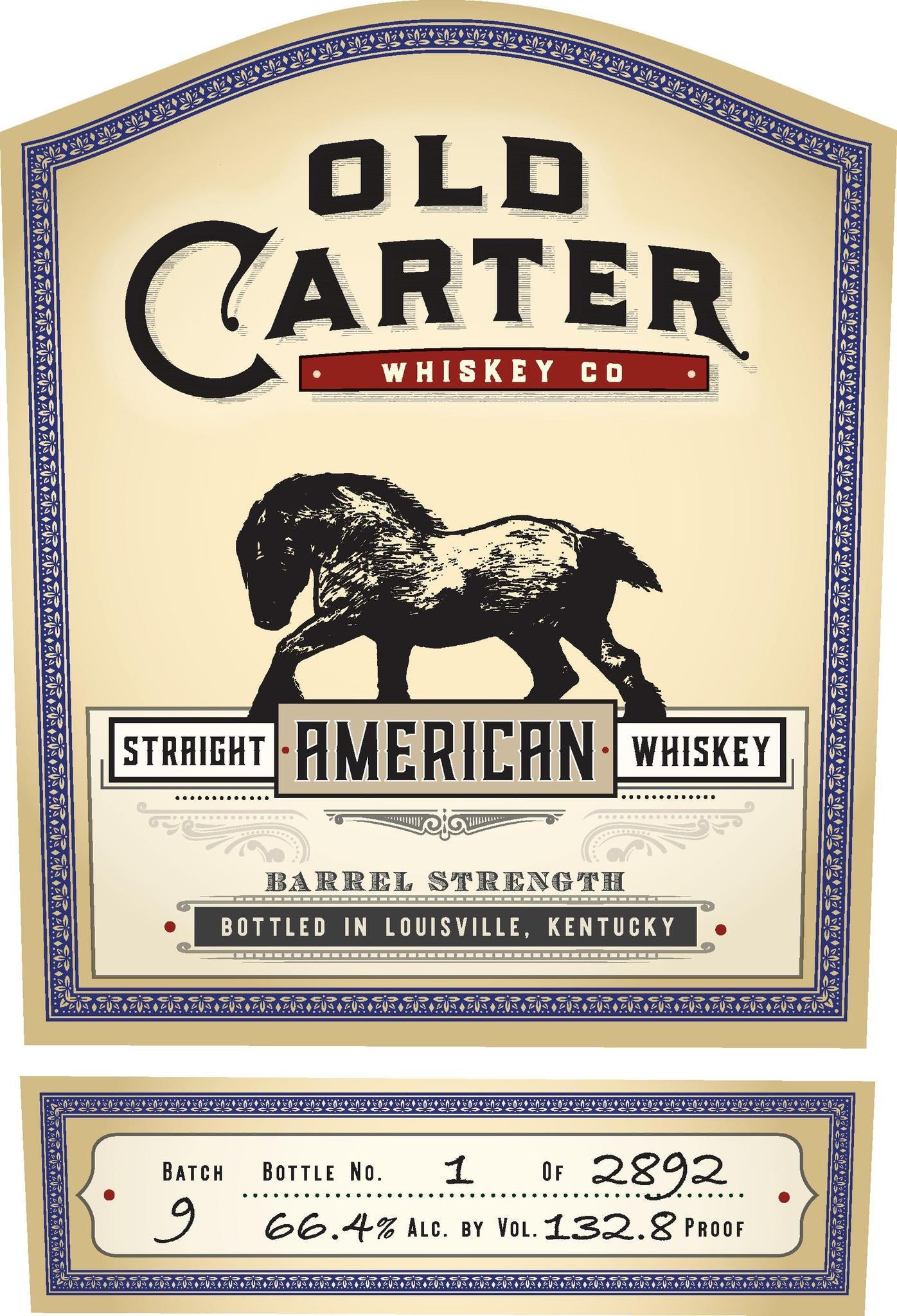 Old Carter Whiskey Co. - 'Batch 9' Straight American Whiskey (750ML).