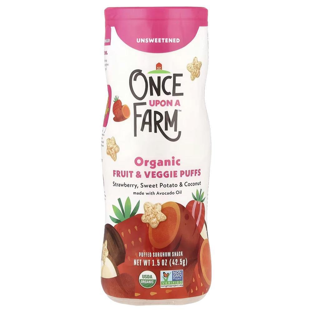 Once Upon A Farm - 'Strawberry, Sweet Potato & Coconut' Organic Fruit & Veggie Puffs (1.5OZ).