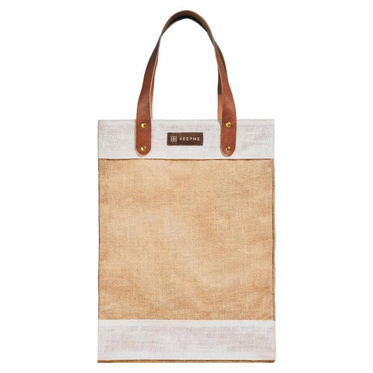 Out Of The Woods - 'Cream White' Jute Market Tote (1CT).