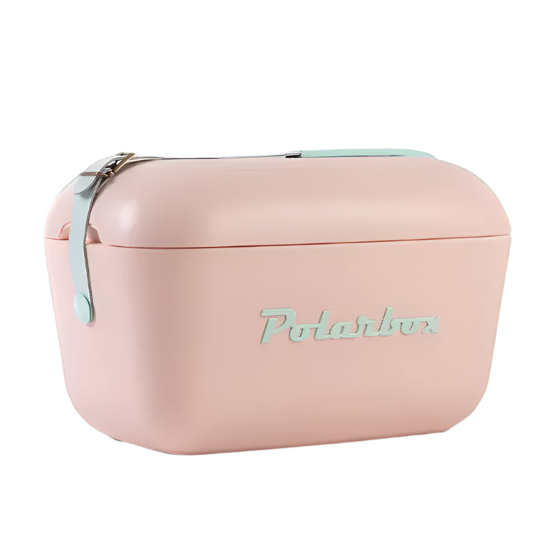 Polarbox - 'Nude' Cooler w/ Cyan Leather Strap (21QT).