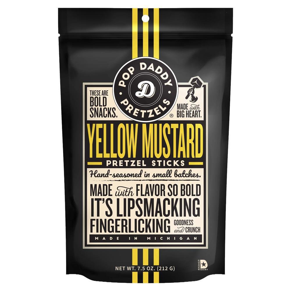 Pop Daddy Pretzels - 'Yellow Mustard' Pretzel Sticks (7.5OZ).