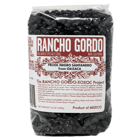 Rancho Gordo - 'Santanero Negro Delgado' Heirloom Beans (16OZ).