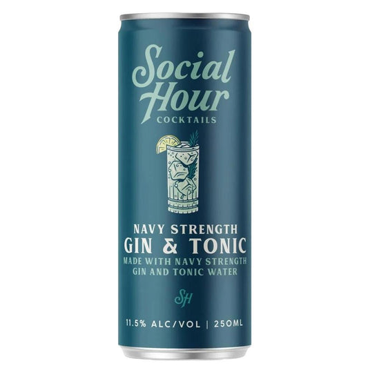 Social Hour Cocktails - 'Navy Strength Gin & Tonic' Cocktail (250ML).