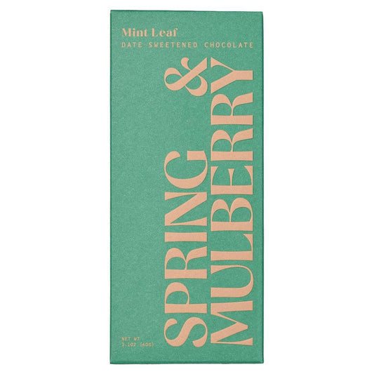 Spring & Mulberry - 'Mint Leaf' Date Sweetened Dark Chocolate (2.01OZ).