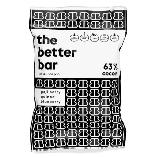 The Better Bar - 'Dark Chocolate Dipped' Goji Berry, Quinoa & Blueberry Bar (1.5OZ).