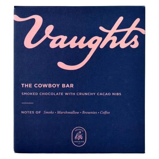 Vaughts Chocolate - 'The Cowboy Bar' Smoked Chocolate w/ Crunch Cacao Nubs (55G | 53%)