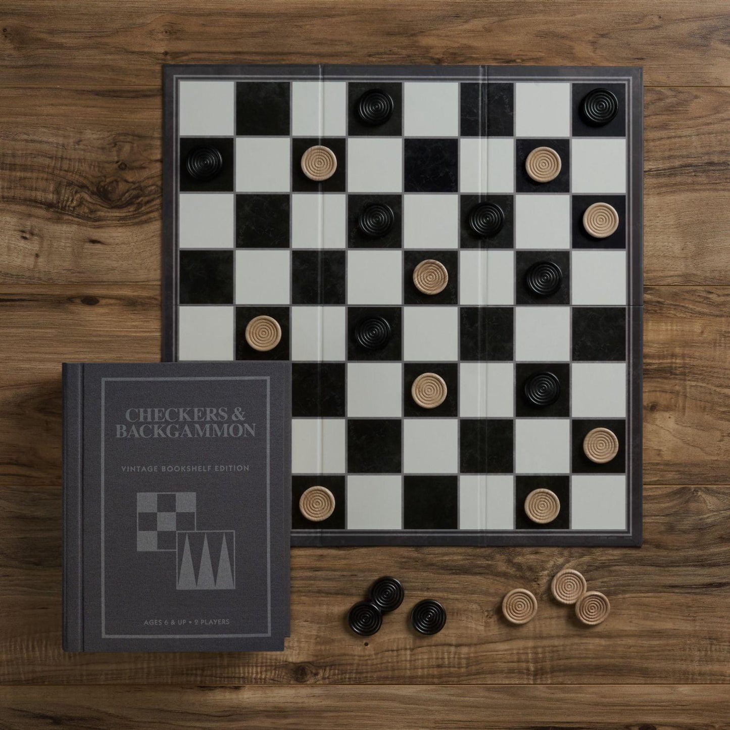 WS Game Company - 'Checkers & Backgammon' Vintage Bookshelf Edition.