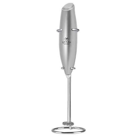 Zulay Kitchen - 'Silver' Handheld Milk Frother With Stand.