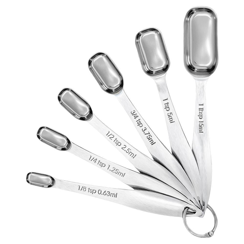 Zulay Kitchen - Stainless Steel Rectangular Measuring Spoons.